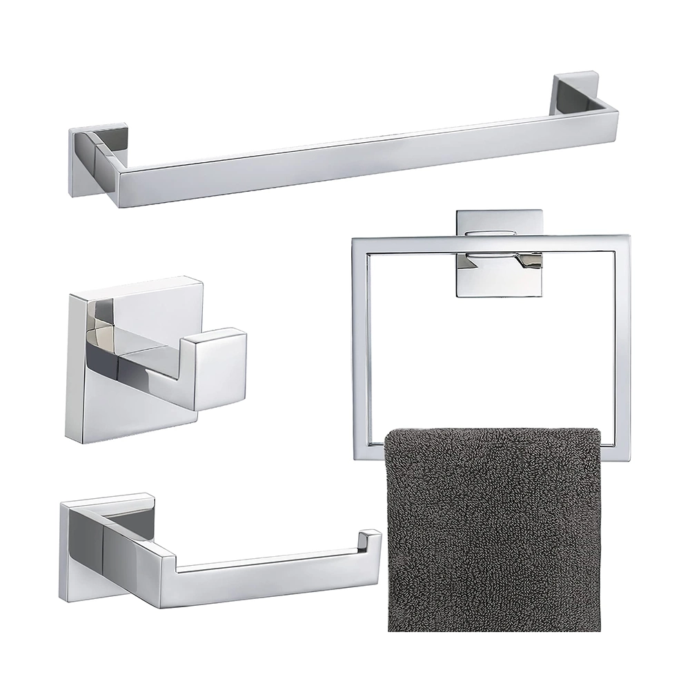 Wholesale Towel Bar Set 4 Pieces Stainless Steel Bathroom Hardware Accessories Set