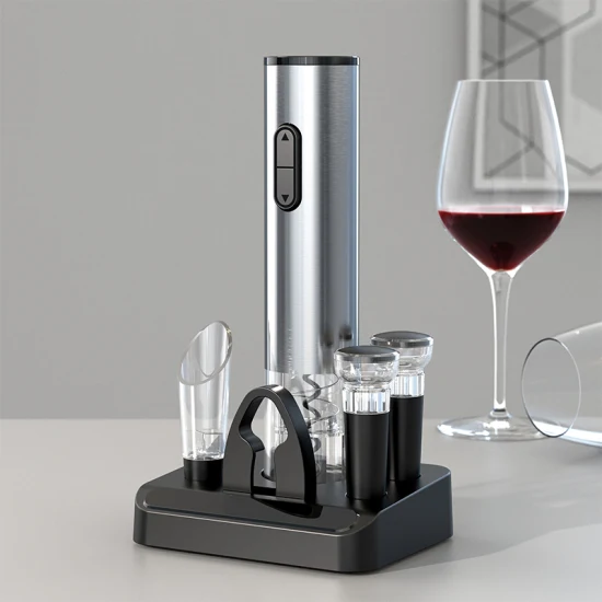 Juego de abridor de vino tinto eléctrico automático, sacacorchos inalámbrico con pilas, juego de abridor de botellas de vino